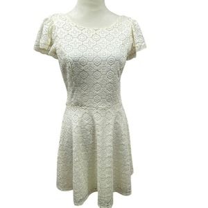 Miami Francesca's Women's‎ Medium Off White Lace Lined Dress Cottagecore
